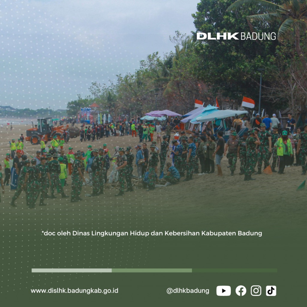 WUJUDKAN TRANSFORMASI EKONOMI BALI YANG HIJAU, TANGGUH DAN SEJAHTERA BERSAMA BERSIHKAN PANTAI KUTA